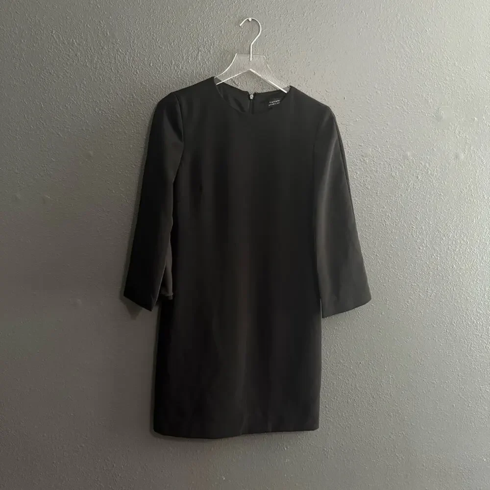 Tahari ASL Black Cape Sleeve Dress Size 4 - Picture 6 of 8